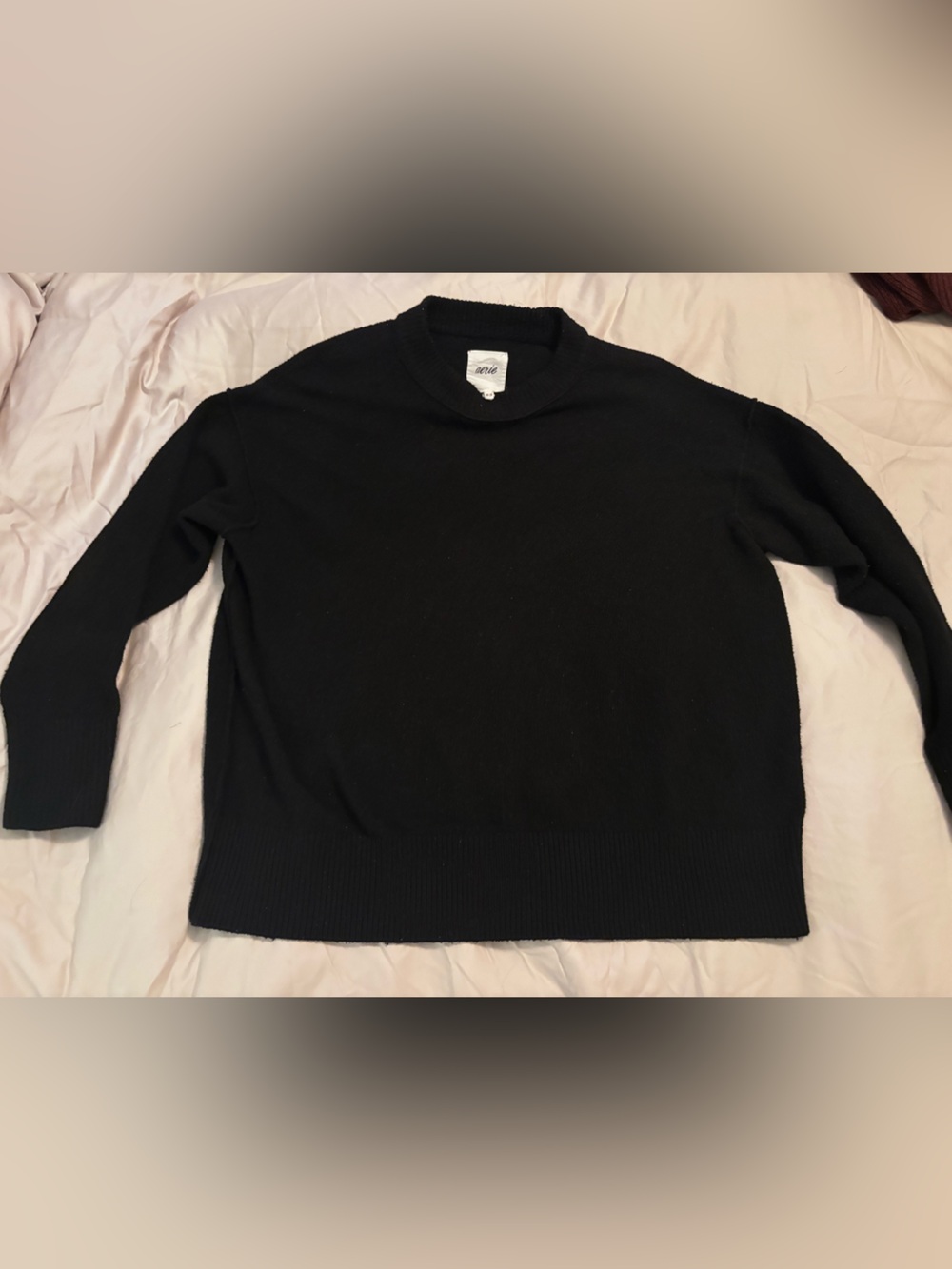 Aerie Black Real Soft Crewneck Sweater